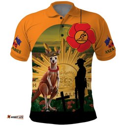 Australia Wallabies Rugby ANZAC Day Polo Shirt 2024 Lest We Forget