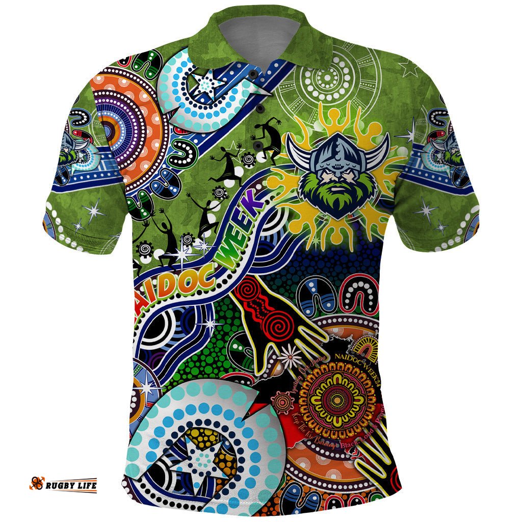 Personalised Raiders NAIDOC Week 2024 Polo Shirt Australia Aboriginal Dot Painting