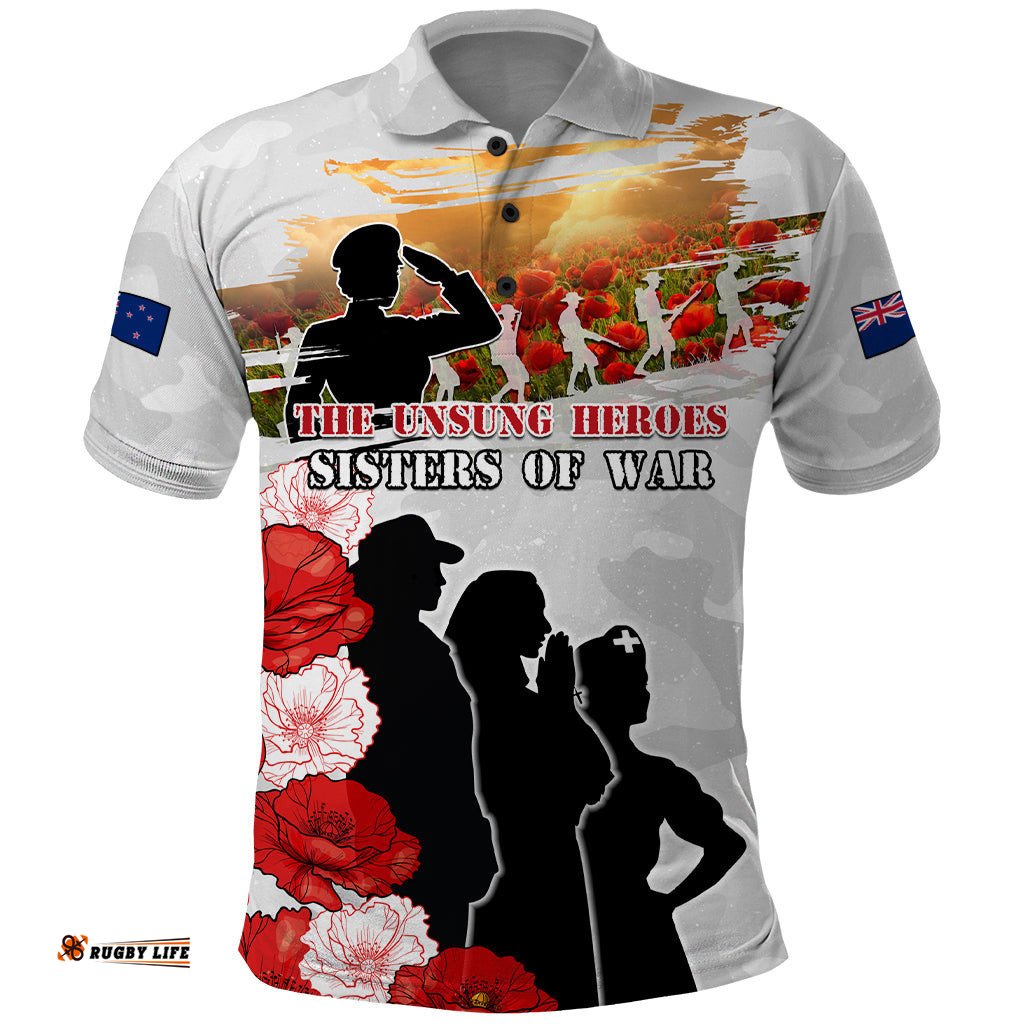 New Zealand ANZAC Day Polo Shirt The Unsung Heroes Sisters of War