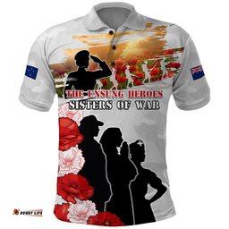 New Zealand ANZAC Day Polo Shirt The Unsung Heroes Sisters of War