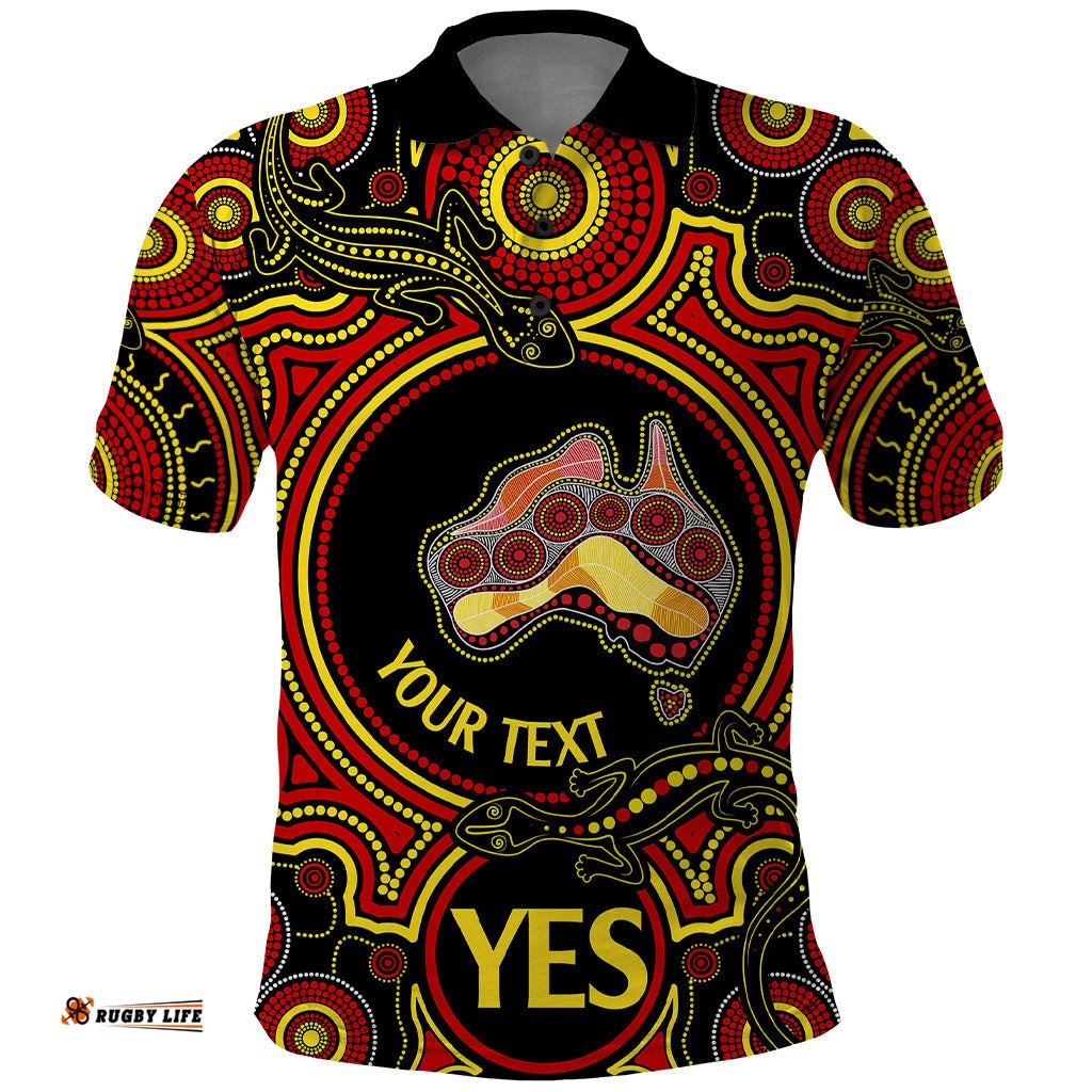 Personalised Australia Vote YES Polo Shirt Indigenous Voice 2023 Maps to Parliament Australia