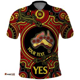 Personalised Australia Vote YES Polo Shirt Indigenous Voice 2023 Maps to Parliament Australia