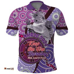 Personalised Australia Koala NAIDOC 2024 Polo Shirt Keep the Fire Burning