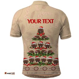 Holiday Lighting Santa Echidna Christmas Tree Polo Shirt