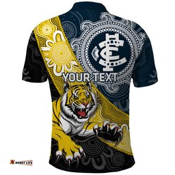 Personalised Richmond And Carlton Football Polo Shirt Tigers BluesTogether Aboriginal Art