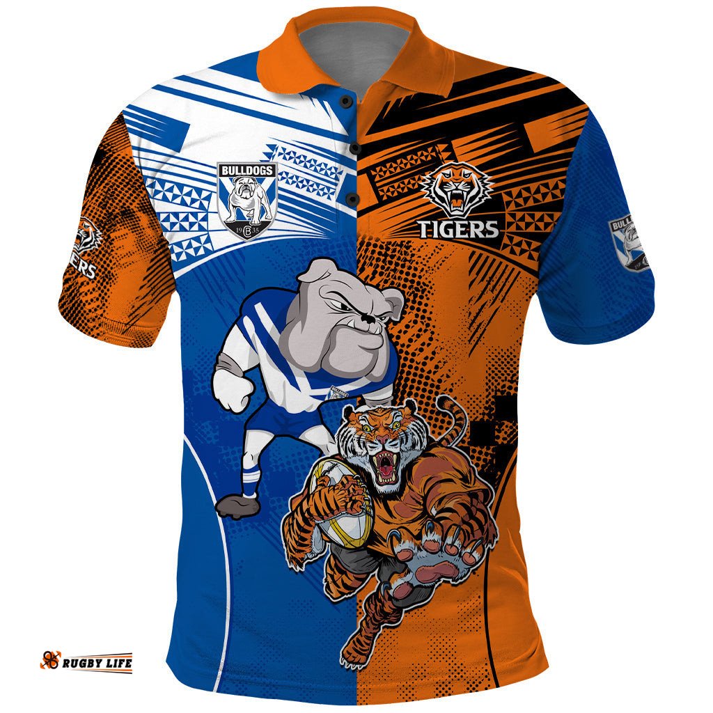 Custom Bulldogs and Tigers Polo Shirt Rugby Mascot With Sporty Style