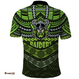 Raiders Rugby Polo Shirt Polynesian and Aboriginal Special Version