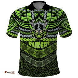Raiders Rugby Polo Shirt Polynesian and Aboriginal Special Version