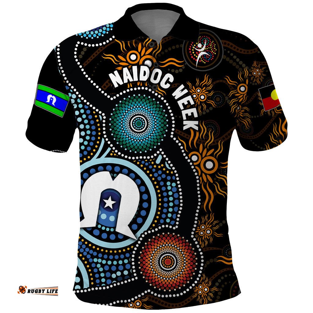 NAIDOC Week 2024 Aussie Aboriginal Polo Shirt Sparks of Fire