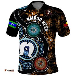 NAIDOC Week 2024 Aussie Aboriginal Polo Shirt Sparks of Fire