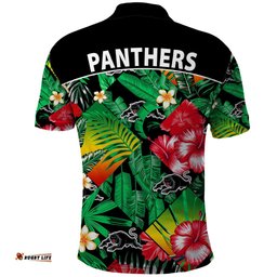 Panthers Rugby Polo Shirt Fashion Tropical Jungle Flowers