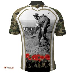 New Zealand and Australia ANZAC Day Polo Shirt Koala and Kiwi Bird Soldier Gallipoli Camouflage Style