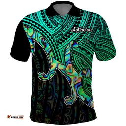 Aotearoa Papua Shell Polo Shirt Maori Tribal Pattern