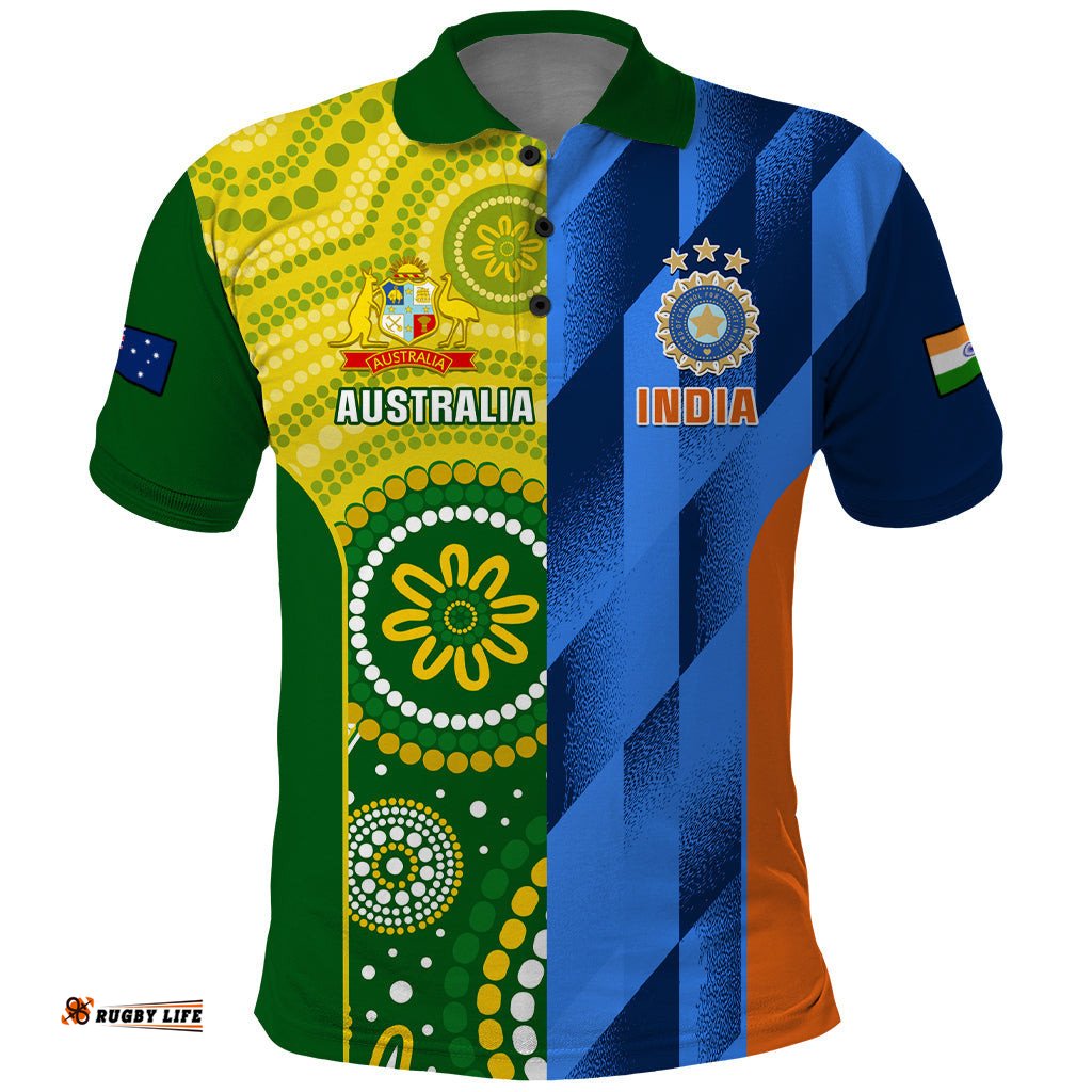 Custom Australia And India Cricket Polo Shirt 2023 World Cup Final Together