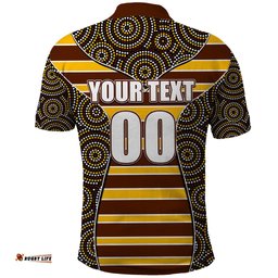 AFL - Hawks Polo Shirt Mix Dot Aboriginal