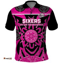 Custom Sydney Sixers Polo Shirt We Are The Champions Aboriginal Art