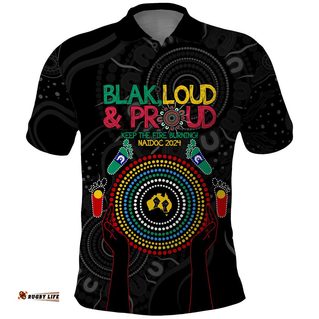 Blak Loud and Proud NAIDOC 2024 Polo Shirt Indigenous Aboriginal