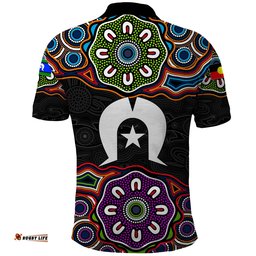 NAIDOC 2023 Polo Shirt Aboriginal Tribal Coloful