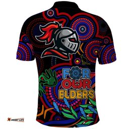 Knights Rugby Aboriginal Art Polo Shirt NAIDOC Indigenous Tribal