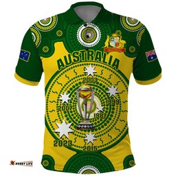 Personalised Australia Cricket Polo Shirt 2023 World Cup 6th Champions Trophy National Color