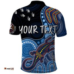 Personalised NAIDOC Week 2023 AFL Crows Polo Shirt Aboriginal Dot Art Lizard Mix Boomerang