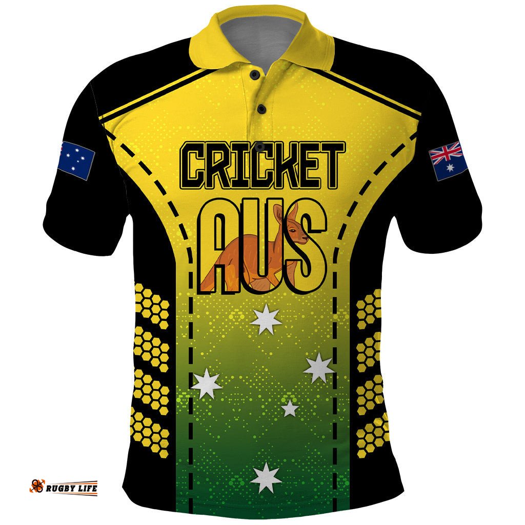 Custom Australia Cricket Polo Shirt Kangaroo Champions 2023 Go Aussies