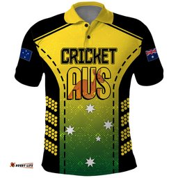Custom Australia Cricket Polo Shirt Kangaroo Champions 2023 Go Aussies