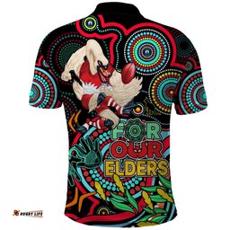 Swans Football Aboriginal Art Polo Shirt NAIDOC Indigenous Tribal