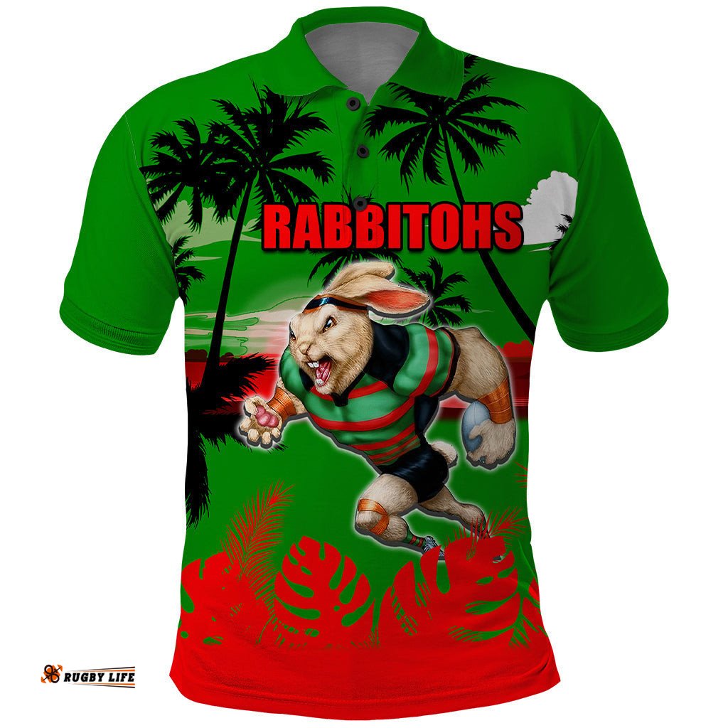 NRL Rabbitohs Polo Shirt Summer Vibe Style