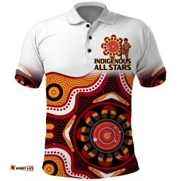 Custom Text And Number Australia Indigenous Rugby Polo Shirt All Stars Aborigine Dreamtime White Version