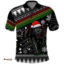 Custom Panthers Rugby Polo Shirt Go The Mighty Panthers 2023 Christmas Vibe Unique