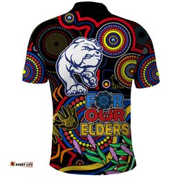 Bulldogs Football Aboriginal Art Polo Shirt NAIDOC Indigenous Tribal