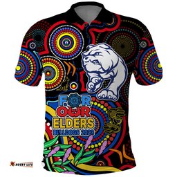 Bulldogs Football Aboriginal Art Polo Shirt NAIDOC Indigenous Tribal