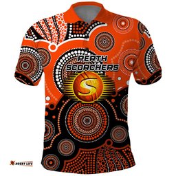 Custom Text And Number Perth Scorchers BBL Polo Shirt Aboriginal Patterns