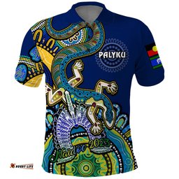 Australia NAIDOC 2023 Polo Shirt Palyku Indigenous Lizard For Our Elders