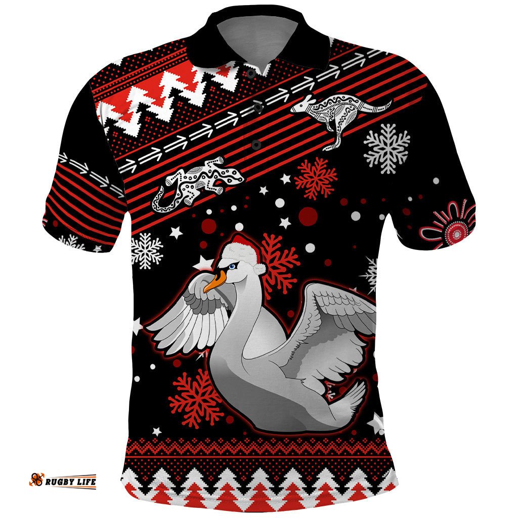Custom Swans Football Polo Shirt Christmas Vibe 2023