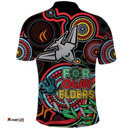 Bombers Football Aboriginal Art Polo Shirt NAIDOC Indigenous Tribal