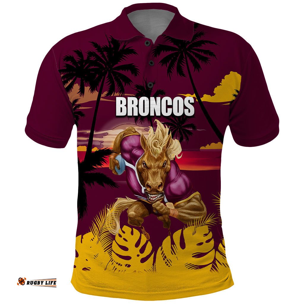 NRL Broncos Polo Shirt Summer Vibe Style