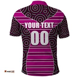 NRL - Boncos Polo Shirt Mix Dot Aboriginal Pink Version
