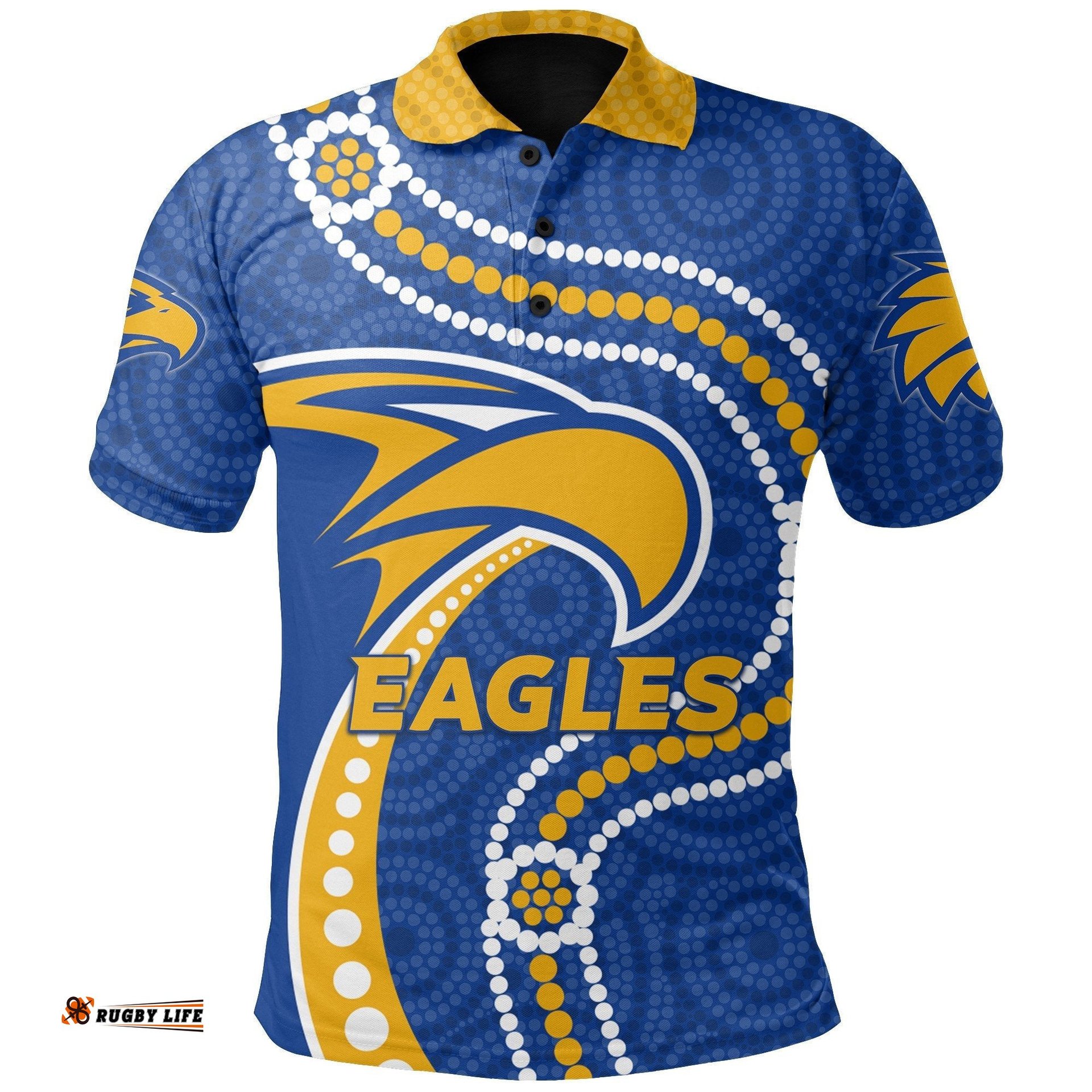 Australian Football Polo Shirt West Coast Eagles Indigenous