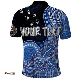 Personalised NAIDOC Week 2023 AFL Bulldogs Polo Shirt Aboriginal Dot Art Lizard Mix Boomerang