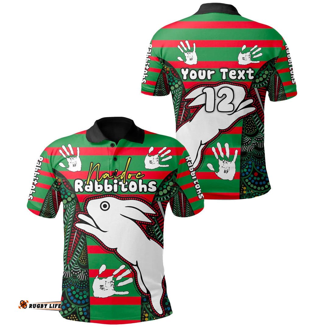 Custom Personalised Rabbitohs Naidoc Week Polo Shirt Indigenous Sport Style Version Special