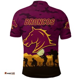 Broncos ANZAC 2022 Polo Shirt Simple Style - Maroon