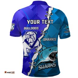 Perspnalised Sharks And Bulldogs Rugby Polo Shirt Sporty Style