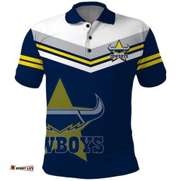 Custom Text And Number Cowboys Rugby 2023 Polo Shirt Sporty Style Navy Blue