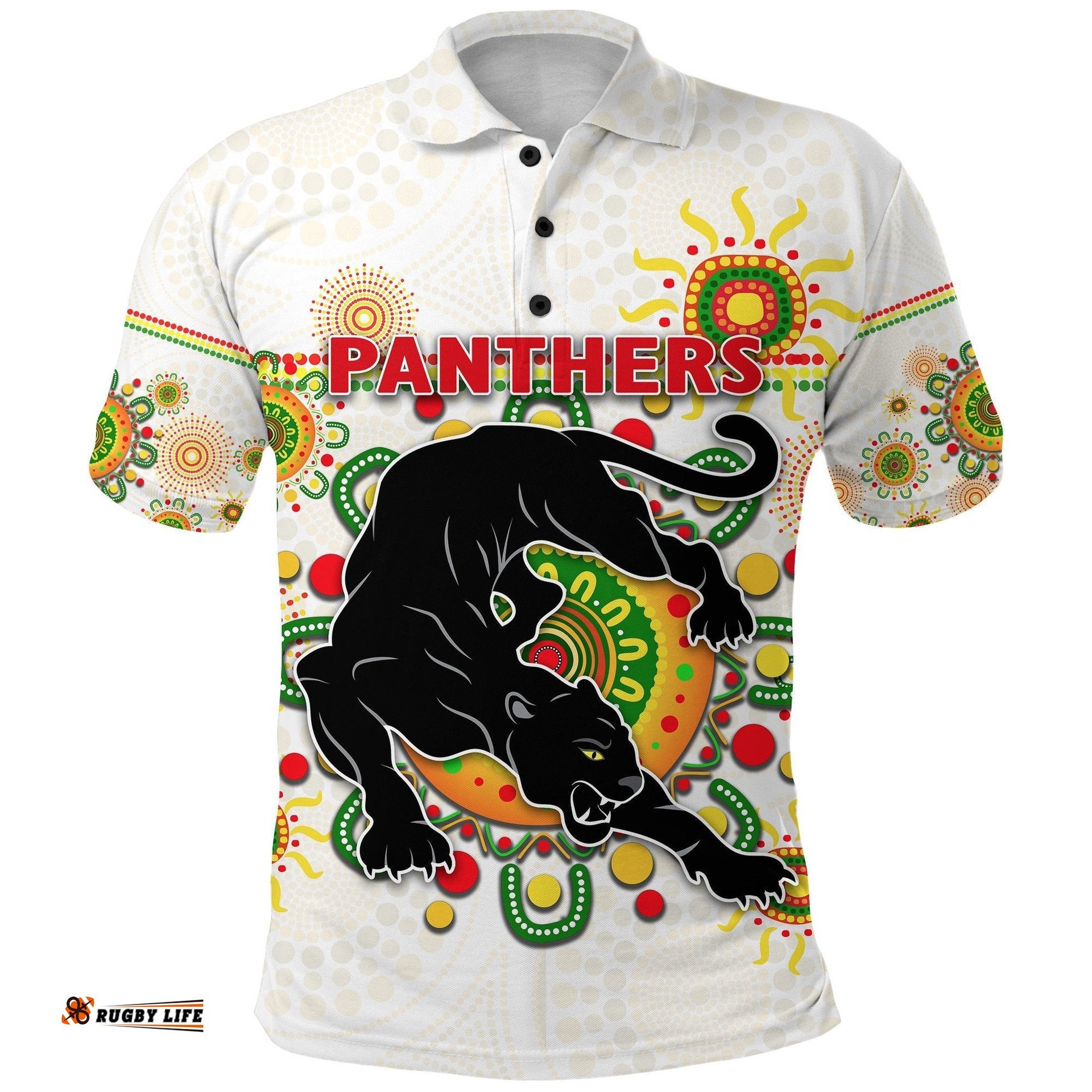 Penrith Polo Shirt Indigenous Panthers - White