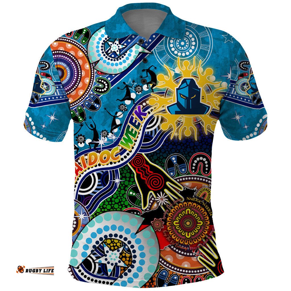 Personalised Titans NAIDOC Week 2024 Polo Shirt Australia Aboriginal Dot Painting