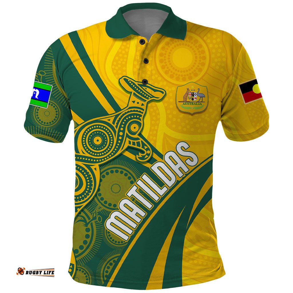 Personalised Australia Soccer Matildas Indigenous Polo Shirt World Cup 2023