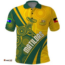 Personalised Australia Soccer Matildas Indigenous Polo Shirt World Cup 2023