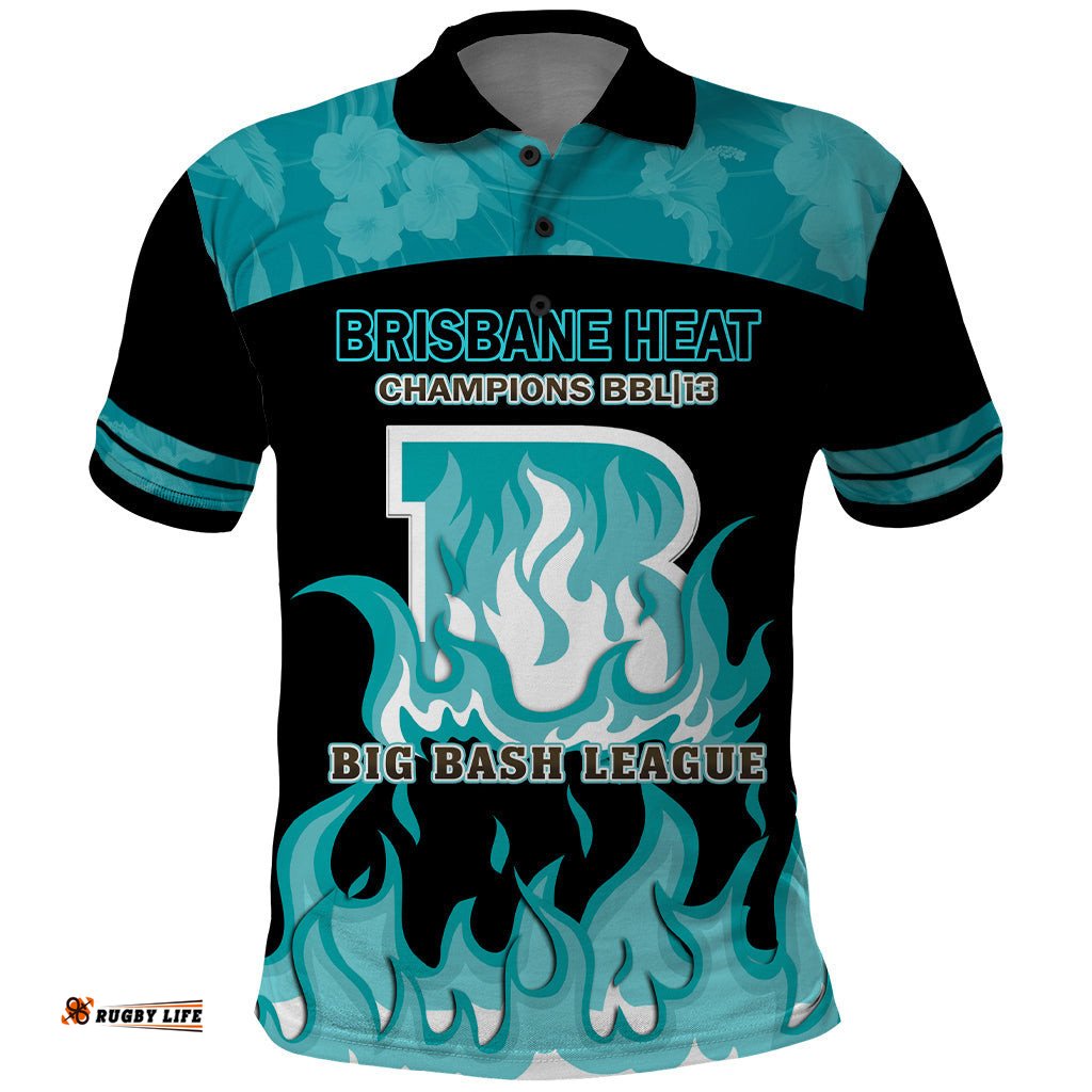 BBL Brisbane Heat Polo Shirt 2nd Champions 2024 New History